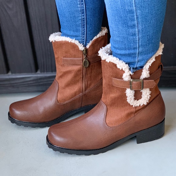 Trotters Shoes - Cognac Fur Lined Water Resistant Winter Tall Boot